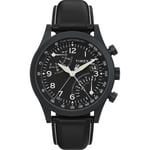 Timex Waterbury Traditional Fly Back Mens Black Watch TW2W48000 Leather (archived) - One Size