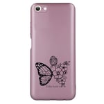 Coque rose pour Iphone 7 8 SE papillon femme fleur