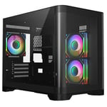 X= Arc Black Curved Glass PC Gaming Case - 3 x ARGB Link Fans