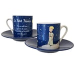 LE PETIT PRINCE 525512 Set 2 Tasses Lpp Nuit Etoilée DS Boite, Céramique, Bleu Marine, 5 cm, 10 x 6 x 14 cm