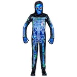 WIDMANN MILANO PARTY FASHION - Costume enfant squelette contaminé, combinaison avec capuche et masque, costume d'horreur, déguisement pour Halloween