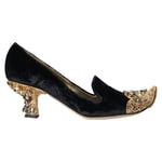 DOLCE & GABBANA Shoes Black Velvet Embellished Heels Pumps EU39 / US8.5 8930usd