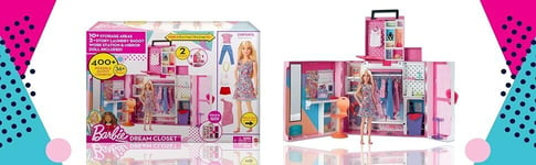 Barbie Dream Closet & DOLL Set Clothes Accessories 30+ ACCESSORIES WARDROBE BNIB