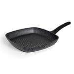 LACOR - 26858 - Non-Stick Grill Pan, Java Square Grill, High Quality Aluminium, Suitable for All Types of hobs Including Induction, Full Induction, 28 x 28 cm, Eco-Friendly and PFOA-Free.