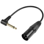 90 Degré Angle Ts 6,35Mm À Xlr Asymétrique Câble Ts1/4 Droit Angle Mâle À Xlr Mâle Audio Extension Câble, Pour Microphone Guitare Amplificateur Table De Mixage, 30Cm/11.8In[X838]