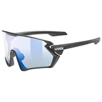 uvex Sportstyle 231 V Set - Sports Sunglasses for Men and Women - Self-Tinting Lenses - incl. Interchangeable Lenses - Black Matt/Blue - One Size