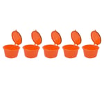 (Orange)50ml Reusable Coffee Capsule Cups For Coffee Machine Set Of 5 With