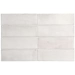 Carrelage sol / mur effet zellige bejmat marocain 5X15 cm blanc mate 5X15 cm COCO WHITE MATT(vendu par boite de 0.50m2)