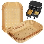 YQL Air Fryer Liners for Ninja Dual,100PCS Perforated Parchment Paper for Air Fryer Disposable Air Fryer Paper Liners AF300UK AF400UK Accessories Compatible with Ninja,Tower,EMtronics Air Fryer