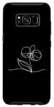 Coque pour Galaxy S8 Dessin artistique à une ligne feuille d'orchidée