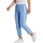 adidas Women's AEROREADY Made4Training 7/8 Knit 3-Stripes Tapered Pants, Blue Fusion/White, L