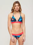 Superdry Logo Triangle Bikini Top, Navy Paradise