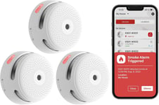 Wi-Fi Smoke Alarm 3-Pack, Smart X-Sense, Replaceable Battery, EN 14604 Compliant