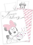 Herding DISNEY MINNIE MOUSE Parure de Lit Réversible pour Enfants, Housse de Couette 100 x 135 cm, Taie d'Oreiller 40 x 60 cm, Coton/Renforcé