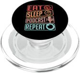 Eat Sleep Podcast Repeat Loves Podcast Microphone Podcasting PopSockets PopGrip for MagSafe