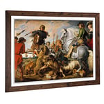 Big Box Art Framed Print of Peter Paul Rubens The Wolf and The Fox Design | Wall Art Picture | Home Decor for Kitchen, Living Room, Bedroom, Hallway, Walnut, A2 / 24.5x18 Inch / 62x45cm