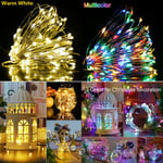 Christmas Lights Battery Powered Party Indoor Outdoor Copper Wire Fairy 100 Led
