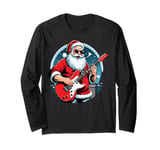 Santa Claus Rocker Guitar Player Rock and Roll Christmas Long Sleeve T-Shirt