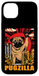 Coque pour iPhone 14 Plus Retro Pug Pugzilla Funny Dog Lover Japanese Movie Poster