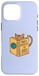 Coque pour iPhone 16 Pro Max Chat lisant "World Domination for Cats" Chat livre drôle