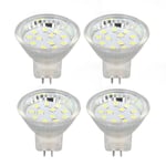 4PCS MR11 12LED Ljuskälla 2W 300LM Spotljuslampa Dubbel Stift Bas Landskapslampa Kall Vit 6000K