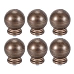 Curtain Rod Finials Plastic End,Total Size 49mm x 34mm Brown 6pcs