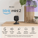 Blink Mini 2 Smart Security Camera, HD Night View, Built-in Spotlight