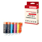 NOPAN-INK - x5 Cartouche compatible pour CANON PGI 570 XL - CLI 571 XL PGI 570XL - CLI 571XL Noir + Cyan + Magenta + Jaune + Photo Noir ()