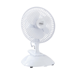 Desk Fan White 6-inch Clip Base Mount Fan Powerful Motor 2 Speed Settings