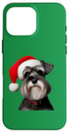 iPhone 16 Pro Max Miniature Schnauzer With Santa Hat Christmas Xmas Dog Owner Case