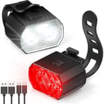 Lumiere Velo Avant et Arriere Rechargeable par USB Lampe Velo LED Étanche IPX6, 6 Modes D'éclairage, Lumière Velo Convient aux vélos de Montagne et