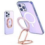 Mindsky Mag Safe Phone Ring Holder for iPhone 12/13/14/15 Mini/Pro/Pro Max Removable Magnetic Ring Holder Magsafe Accessories Adjustable Finger Phone Ring Stand, Rosegold Pink