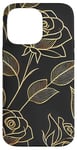 Coque pour iPhone 14 Pro Max Rose florale botanique, style minimaliste