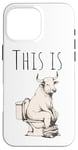 iPhone 16 Pro Max Funny Bull Sitting on Toilet – Hilarious Animal Adult Joke Case