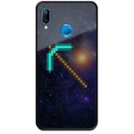 Huawei P20 Lite Svart Mobilskal Med Glas Minecraft