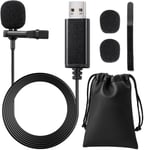 Microphone Usb, Omnidirectionnel Condensateur Lavalier Clip On Mic Pour Ordinateur, Ordinateur Portable, Podcast, Interviews, Chant Réseau, Skype, Msn, Enregistrement Vidéo Audio [[YIN140824]