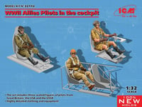 ICM32112 - ICM 1:32 - WWII Allies Pilots in the Cockpit (GB, US, RU)