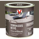 V33 - Peinture Sol Terrasses Bois Sols Extérieurs Brun taupé 0,5 l