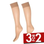 Decoy Strømper 2P Soft Lux 15 DEN Knee-high Socks Beige polyamid One Size Dame