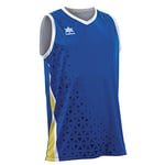 Luanvi Basket Cardiff T-Shirt de Sport sans Manches pour Homme, Homme, T-Shirt de Sport sans Manches de Basket-Ball, 11487_15163XS, Bleu/Jaune, 3XS