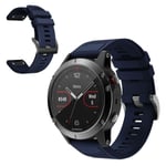 Garmin Fenix 5 durable silicone watch band - Navy Blue Blå