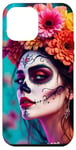 Coque pour iPhone 12 Pro Max Dia de los Muertos tête femme mexicaine Mexique sugar skull