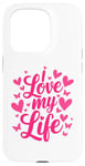 iPhone 15 Pro I Love My Life. Passion Heart Butterfly Lovely Design Case