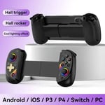 D8 Teleskooppinen peliohjain RGB Light -matkapuhelimen peliohjain, jossa Turbo/6-akselinen Gyro/Värinä Android iOS PS3 PS4 Switch PC