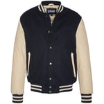 Blouson Schott  Blouson Teddy homme  Ref 58527 Marine Beige