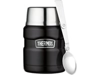 Style Food Thermos With A Tablespoon And A Cup - Matt Black 470 Ml