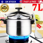 7L Aluminium Pressure Cooker Quick with Lid Latch Indicator Explosion-Proof UK