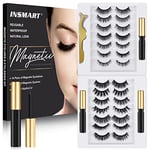 Magnetic Eyelashes, INSMART 14 Pairs False Lashes with 3 Tubes of Magnetic Eyeliner, Magnetic Lashes, Natural Look Kit with Tweezers, Reusable, No Glue