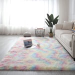 (Iridescent-50x200cm)Isot matot moderniin olohuoneeseen Pitkät hiukset Lounge-matto makuuhuoneeseen Pörröinen sisustus Nordic Fluffy Floor sänkymatot