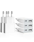 SCHITEC Chargeur USB 5V/1A 2Port Mini USB Mural Chargeur Secteur USB Adaptateur de Prise Universel Compatible avec iPhone, Sam Sung, Nexus, Nokia, Huawei, Xiaomi, HTC, Sony (Thickness 1.45cm/5 Pack)